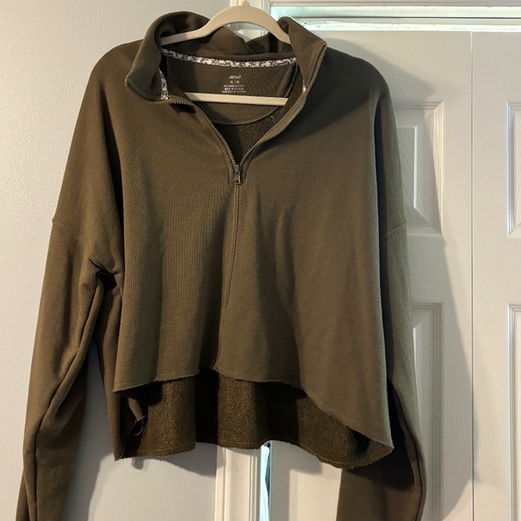aerie Tops - Aerie Olive Green Sweatshirt Size: XL